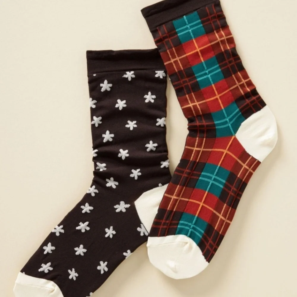Anthropologie Hansel From Basel Calico Crew Socks one size